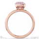 pink natural diamond emerald cut basket bezel setting solitaire rose gold engagement ring with 18k rose gold metal and emerald shape diamond