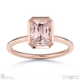 pink natural diamond emerald cut basket bezel setting solitaire rose gold engagement ring with 18k rose gold metal and emerald shape diamond