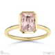 pink natural diamond emerald cut basket bezel setting solitaire yellow gold engagement ring with 18k yellow gold metal and emerald shape diamond