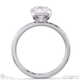 lab grown diamond emerald cut basket bezel solitaire white gold engagement ring with 9k white gold metal and emerald shape diamond