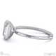 lab grown diamond emerald cut basket bezel solitaire white gold engagement ring with 9k white gold metal and emerald shape diamond