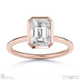 lab grown diamond emerald-cut basket bezel setting solitaire rose gold engagement ring with 9k rose gold metal and emerald shape diamond