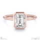 lab grown diamond emerald-cut basket bezel setting solitaire rose gold engagement ring with 9k rose gold metal and emerald shape diamond