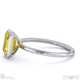 yellow lab grown diamond emerald-cut basket bezel setting solitaire white gold engagement ring with 9k white gold metal and emerald shape diamond