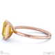 yellow lab grown diamond emerald-cut basket bezel setting solitaire rose gold engagement ring with 18k rose gold metal and emerald shape diamond