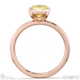 yellow lab grown diamond emerald-cut basket bezel setting solitaire rose gold engagement ring with 18k rose gold metal and emerald shape diamond