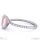 pink natural diamond emerald cut basket bezel setting pave platinum engagement ring with platinum metal and emerald shape diamond