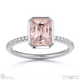 pink natural diamond emerald cut basket bezel setting pave platinum engagement ring with platinum metal and emerald shape diamond