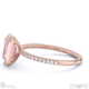 pink natural diamond emerald cut basket bezel setting pave rose gold engagement ring with 18k rose gold metal and emerald shape diamond