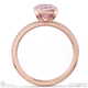 pink natural diamond emerald cut basket bezel setting pave rose gold engagement ring with 18k rose gold metal and emerald shape diamond