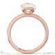lab grown diamond emerald cut basket bezel side stones rose gold engagement ring with 18k rose gold metal and emerald shape diamond