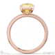 yellow natural diamond emerald-cut basket bezel setting pave rose gold engagement ring with 18k rose gold metal and emerald shape diamond