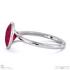 ruby oval cut bezel setting split band white gold engagement ring with 18k white gold metal and oval shape diamond