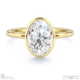 lab grown diamond oval-cut bezel setting split band yellow gold engagement ring with 18k yellow gold metal and oval shape diamond