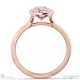 pink lab diamond oval cut bezel setting split band rose gold engagement ring with 18k rose gold metal and oval shape diamond