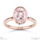 pink lab diamond oval cut bezel setting split band rose gold engagement ring with 18k rose gold metal and oval shape diamond