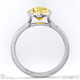 yellow lab grown diamond oval-cut bezel setting split band white gold engagement ring with 9k white gold metal and oval shape diamond