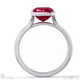 ruby asscher cut bezel setting split band white gold engagement ring with 9k white gold metal and asscher shape diamond