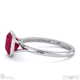 ruby asscher cut bezel setting split band white gold engagement ring with 9k white gold metal and asscher shape diamond
