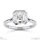 lab grown diamond asscher-cut bezel setting split band white gold engagement ring with 18k white gold metal and asscher shape diamond