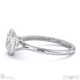 lab grown diamond asscher-cut bezel setting split band white gold engagement ring with 18k white gold metal and asscher shape diamond