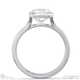 lab grown diamond asscher-cut bezel setting split band white gold engagement ring with 18k white gold metal and asscher shape diamond
