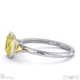 yellow natural diamond asscher-cut bezel setting split band white gold engagement ring with 9k white gold metal and asscher shape diamond