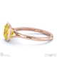 yellow lab grown diamond asscher-cut bezel setting split band rose gold engagement ring with 9k rose gold metal and asscher shape diamond