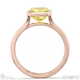 yellow lab grown diamond asscher-cut bezel setting split band rose gold engagement ring with 9k rose gold metal and asscher shape diamond