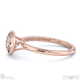 lab grown diamond round-cut bezel setting split band rose gold engagement ring with 9k rose gold metal and round shape diamond