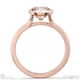 lab grown diamond round-cut bezel setting split band rose gold engagement ring with 9k rose gold metal and round shape diamond