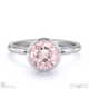 pink natural diamond round cut bezel setting split band platinum engagement ring with platinum metal and round shape diamond