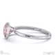 pink natural diamond round cut bezel setting split band platinum engagement ring with platinum metal and round shape diamond