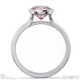 pink natural diamond round cut bezel setting split band platinum engagement ring with platinum metal and round shape diamond