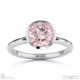 pink natural diamond round cut bezel setting split band platinum engagement ring with platinum metal and round shape diamond