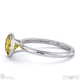 yellow natural diamond round-cut bezel setting split band white gold engagement ring with 18k white gold metal and round shape diamond