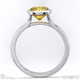 yellow natural diamond round-cut bezel setting split band white gold engagement ring with 18k white gold metal and round shape diamond