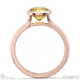 yellow lab grown diamond round-cut bezel setting split band rose gold engagement ring with 18k rose gold metal and round shape diamond