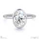 lab grown diamond oval cut basket bezel solitaire platinum engagement ring with platinum metal and oval shape diamond