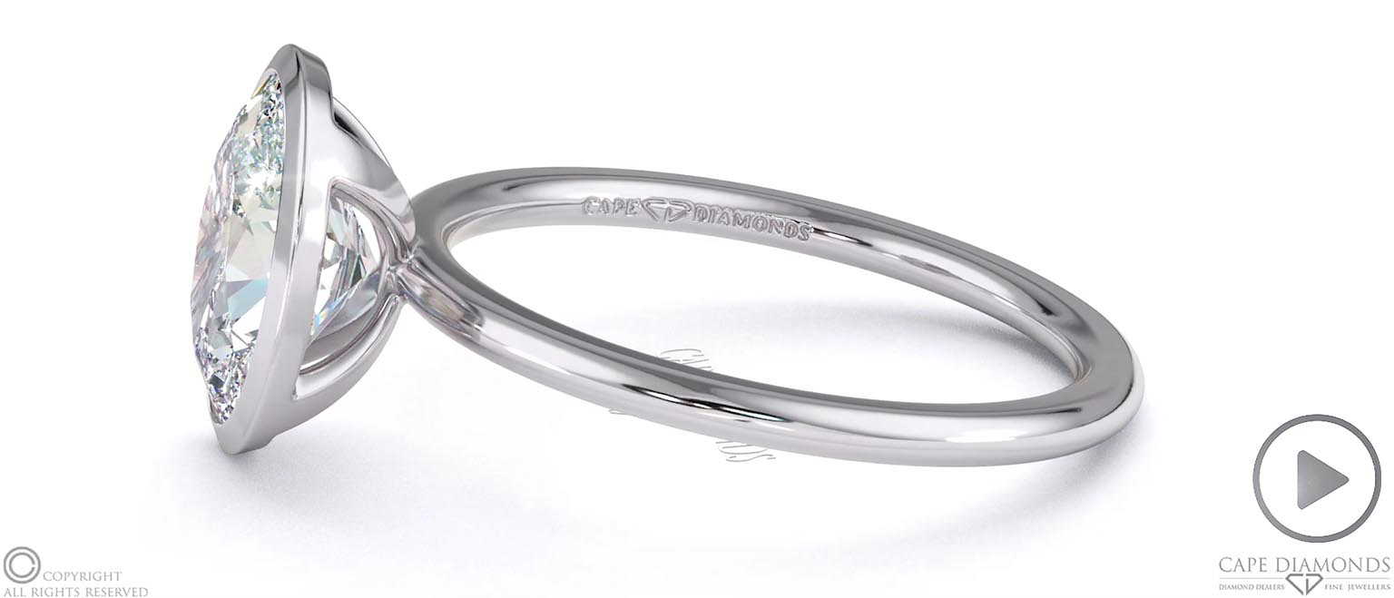 Lab Grown Diamond Oval Cut Basket Bezel Solitaire Platinum Engagement Ring top video