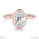 lab grown diamond oval cut basket bezel solitaire rose gold engagement ring with 9k rose gold metal and oval shape diamond