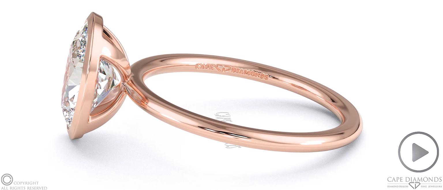 Lab Grown Diamond Oval Cut Basket Bezel Solitaire Rose Gold Engagement Ring top video
