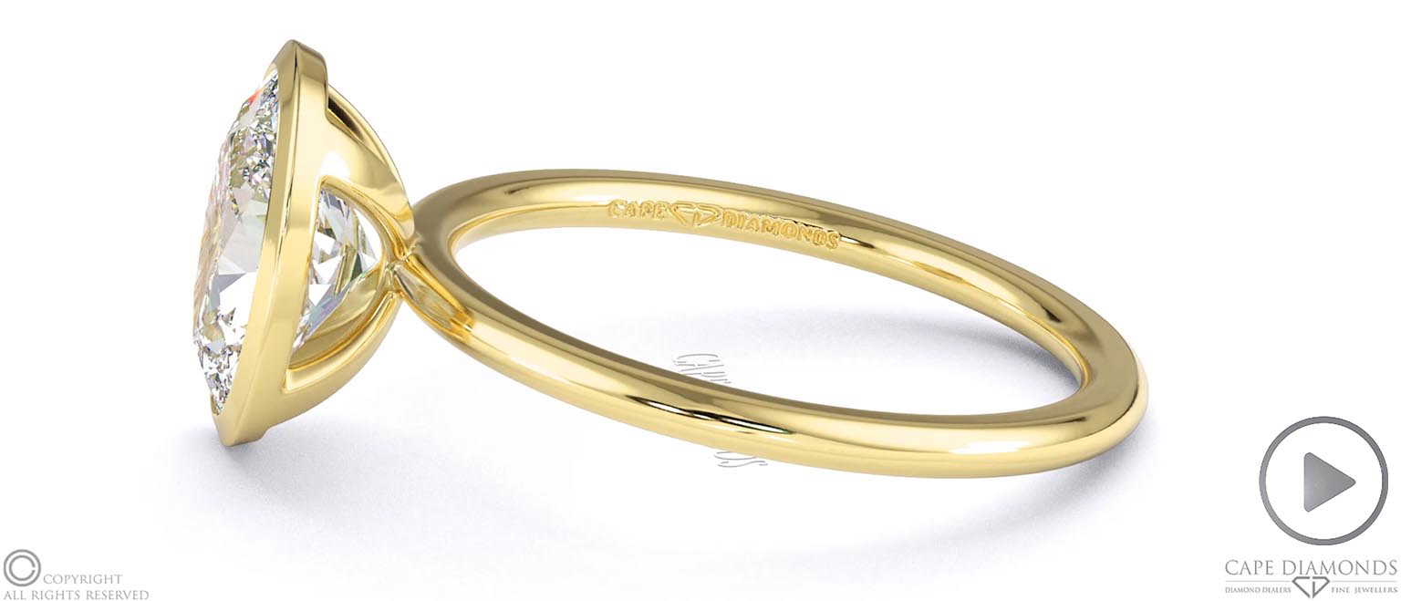 Natural Diamond Oval Cut Basket Bezel Solitaire Yellow Gold Engagement Ring top video