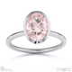pink natural diamond oval cut basket bezel setting solitaire white gold engagement ring with 18k white gold metal and oval shape diamond