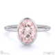 pink natural diamond oval cut basket bezel setting solitaire white gold engagement ring with 18k white gold metal and oval shape diamond