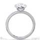 lab grown diamond oval-cut basket bezel setting pave white gold engagement ring with 18k white gold metal and oval shape diamond