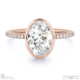 natural diamond oval-cut basket bezel setting pave rose gold engagement ring with 9k rose gold metal and oval shape diamond