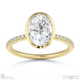 natural diamond oval-cut basket bezel setting pave yellow gold engagement ring with 9k yellow gold metal and oval shape diamond
