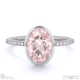 pink natural diamond oval cut basket bezel setting pave platinum engagement ring with platinum metal and oval shape diamond