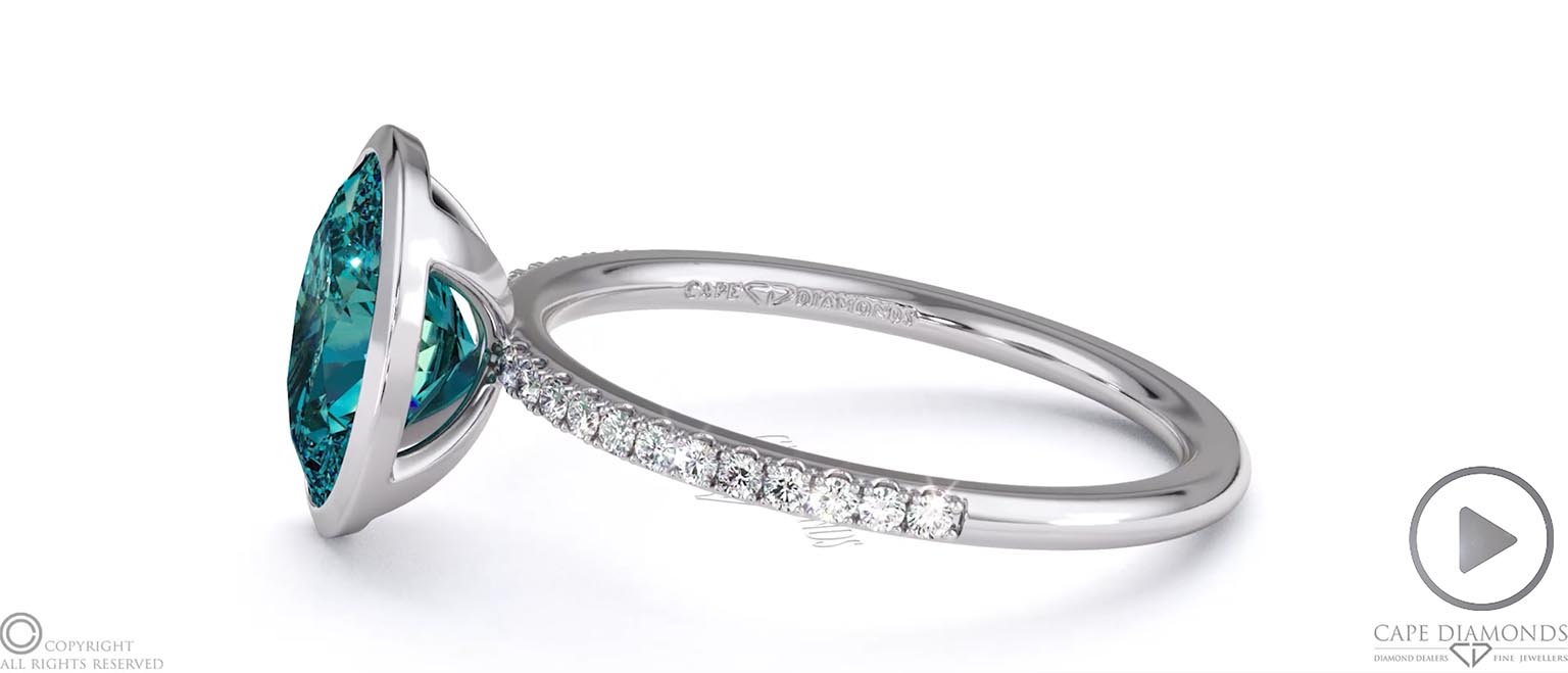 Alexandrite Oval Cut Basket Bezel Side Stones Platinum Engagement Ring top video